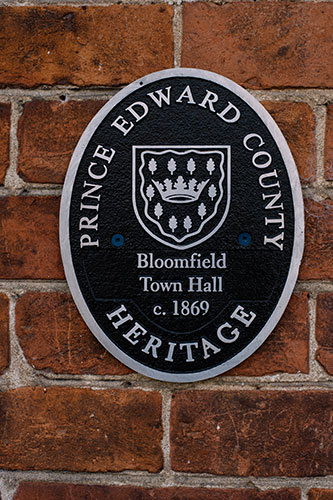 Heritage Plaque at Bloomfield Town Hall